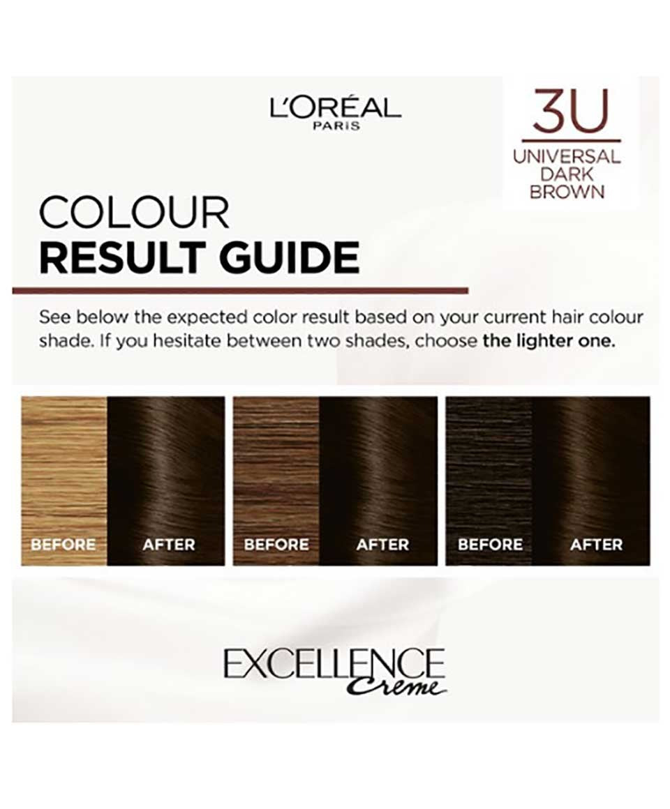 Coloration capillaire Excellence Crème Triple Soin 3U Brun Foncé Universel