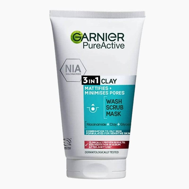 Pure Active 3 In 1 Clay Mask Scrub Wash Oily Skin