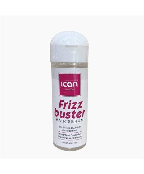 Ican Frizz Buster Hair Serum and Oil from Ican London, glossy smooth hair with shiny, frizz-free finish.