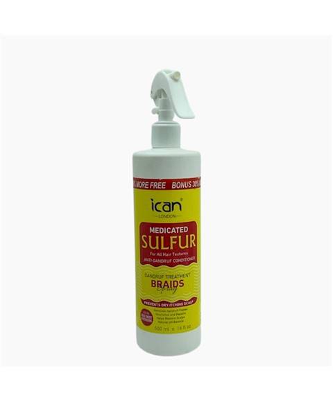 Spray antipelliculaire au soufre médicamenteux Ican pour tresses