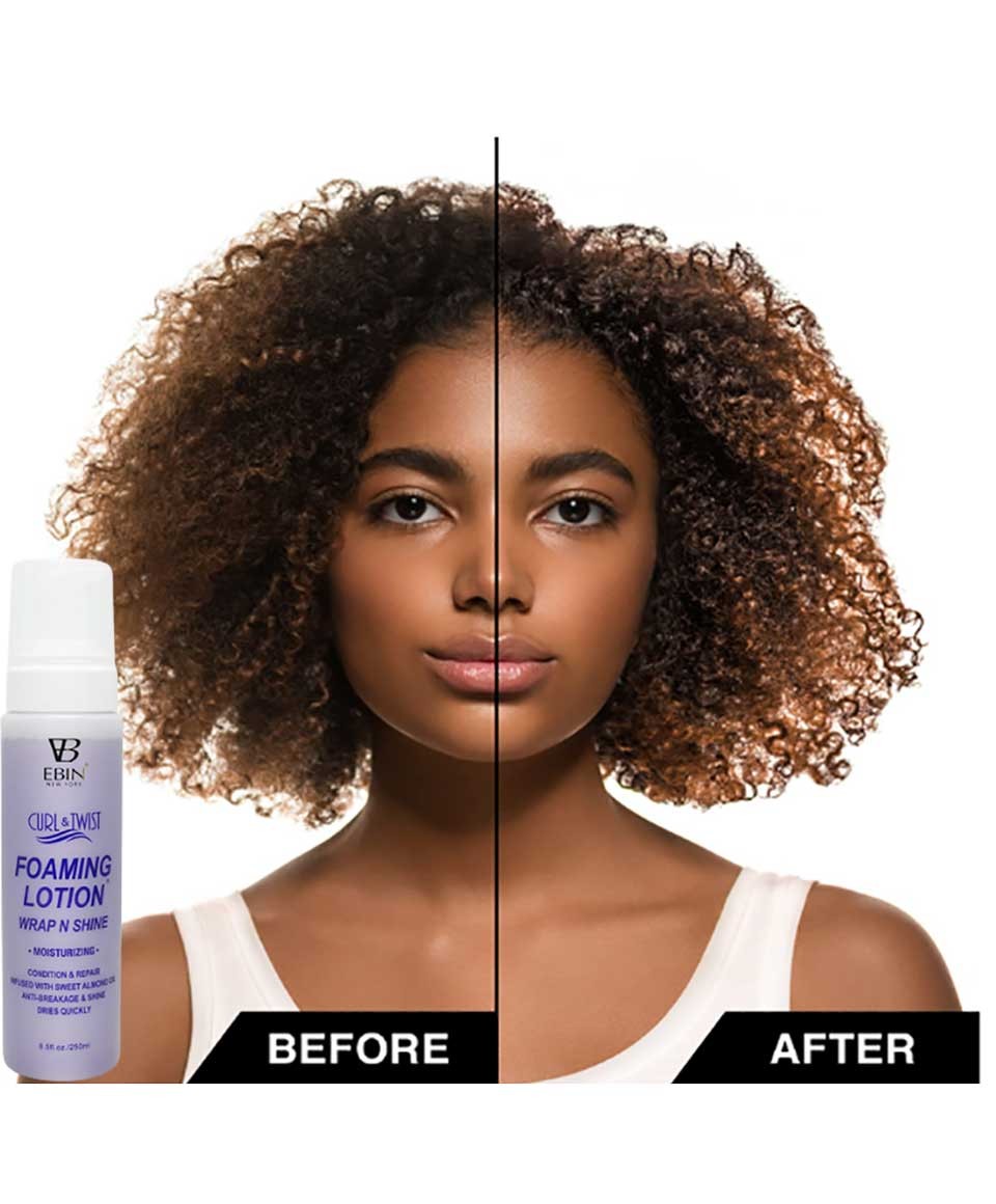 EBIN New York Curl And Twist Foaming Lotion Wrap And Shine Moisturizing