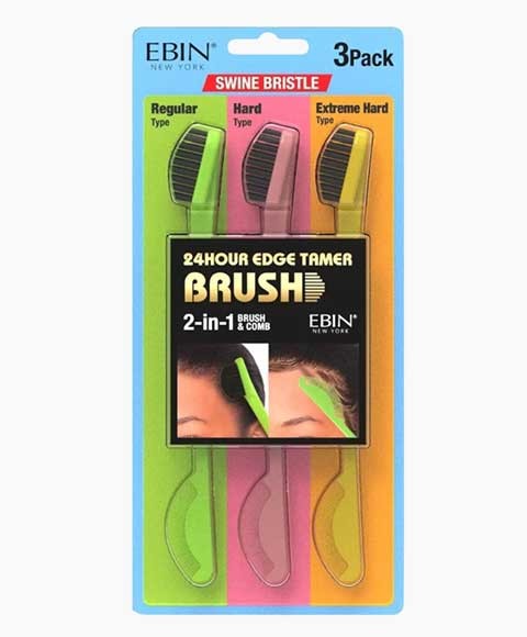 EBIN New York 24 Hour Edge Tamer Swine Bristle 2In1 Brush