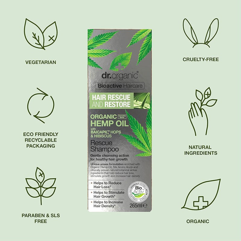 Bioactive Haircare Organic Hemp Oil Rescue Shampoo