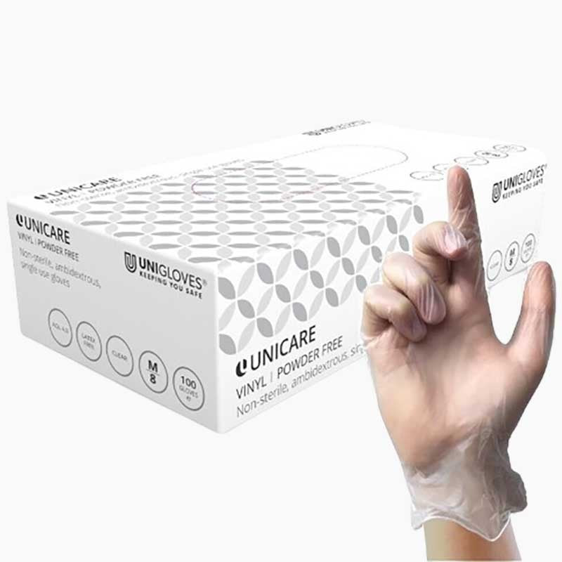 Uni Gloves Unicare Vinyl Powder Free Gloves