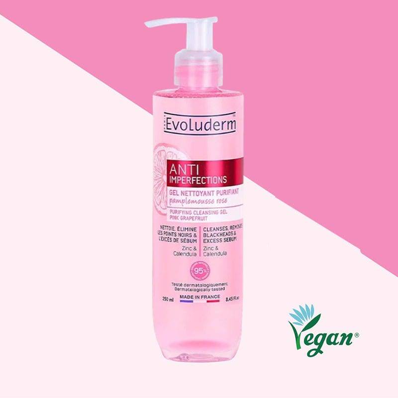 Evoluderm Anti Imperfection Purifying Cleansing Gel Pink Grapefruit