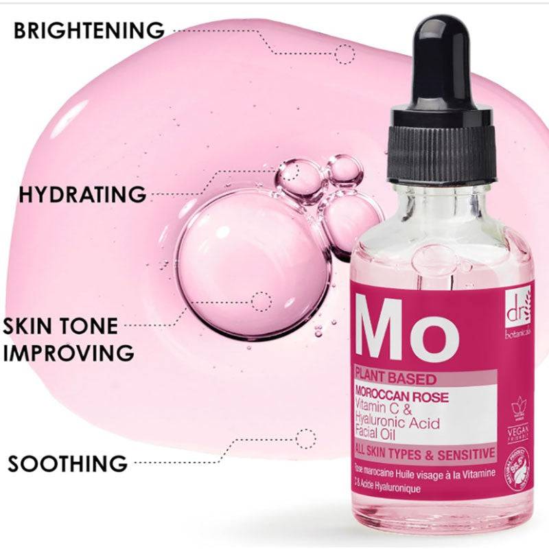Dr Botanicals Moroccan Rose Vitamin C And Hyaluronic Acid Facial Oil
