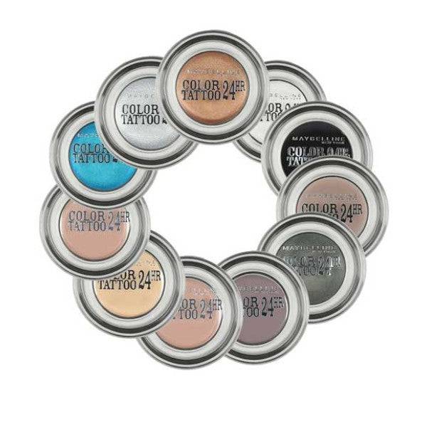 Maybelline Color Tattoo 24HR Eyeshadow in Everlasting Navy, vibrant navy eye makeup with smooth, long-lasting pigmentation.