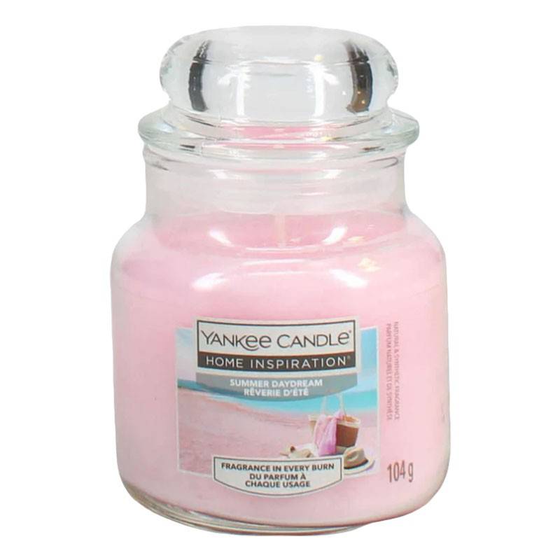 Yankee Candle Home Inspiration Summer Daydream home fragrance with a decorative jar and floral design.