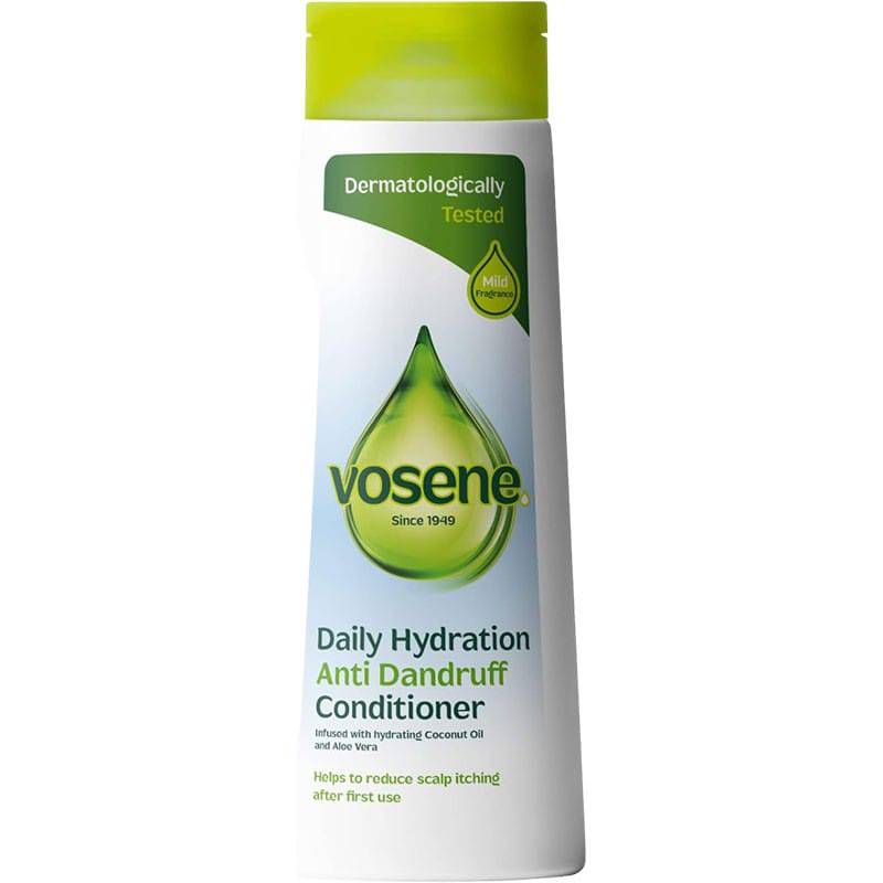 Vosene Daily Hydration Anti Dandruff Conditioner bottle with label, showing the conditioner&