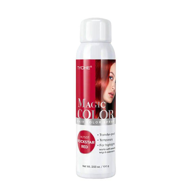 NICKA K NEWYORK Tyche Magic Color Hair Color Spray in Rockstar Red, vibrant temporary hair color for bold, fun hairstyles.