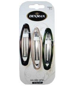 Denman No Slip Oval Clips 3 Piece 71018 D