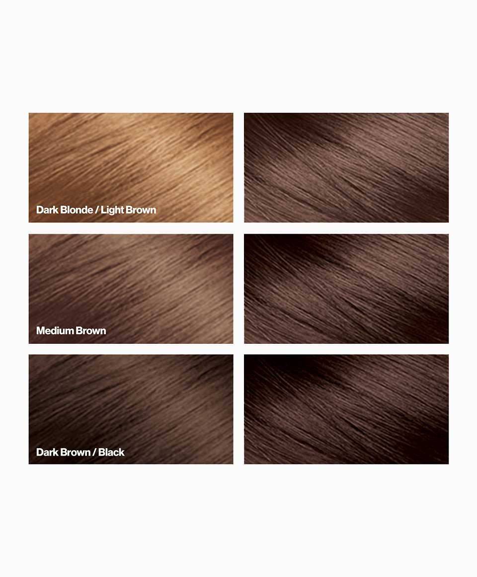 Revlon Colorsilk permanent hair color in 33 Dark Soft Brown, showing a box with the hair dye product and color swatch.