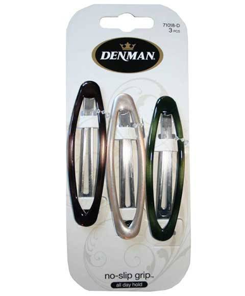 Denman No Slip Oval Clips 3 Piece 71018 D