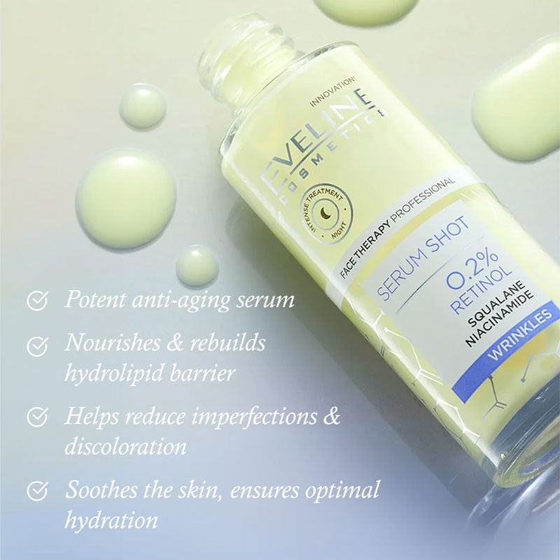 Eveline Serum Shot 0.2% retinol treatment for face, neck and neckline