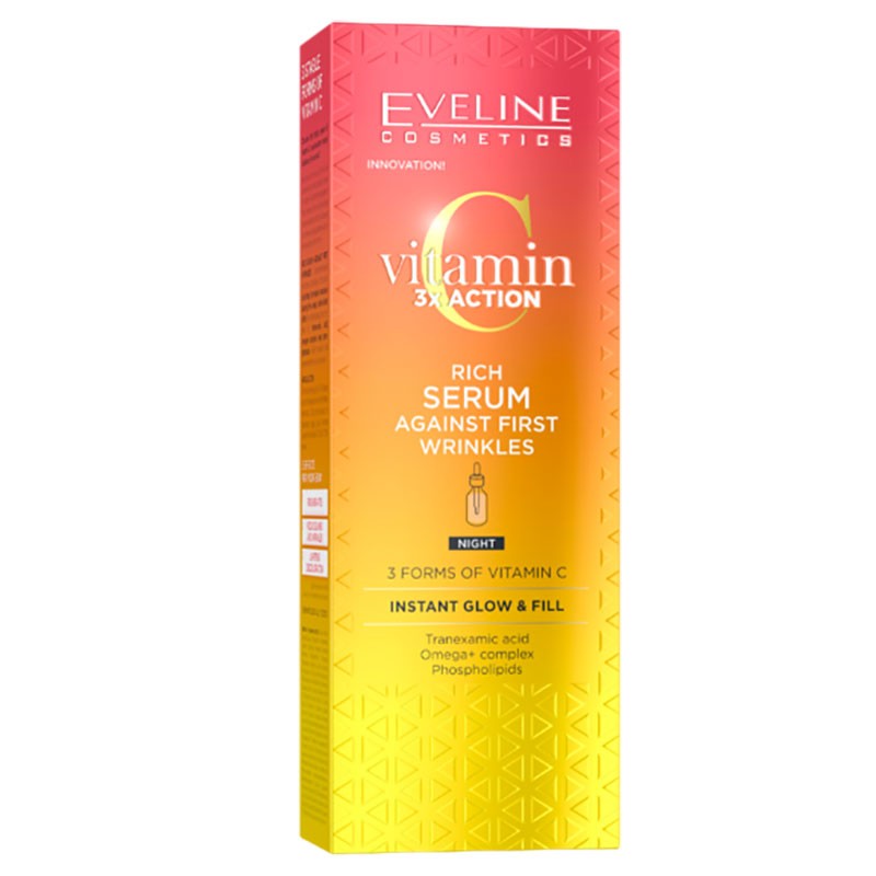 Eveline Vitamin C 3X Rich Night Serum Against First Wrinkles