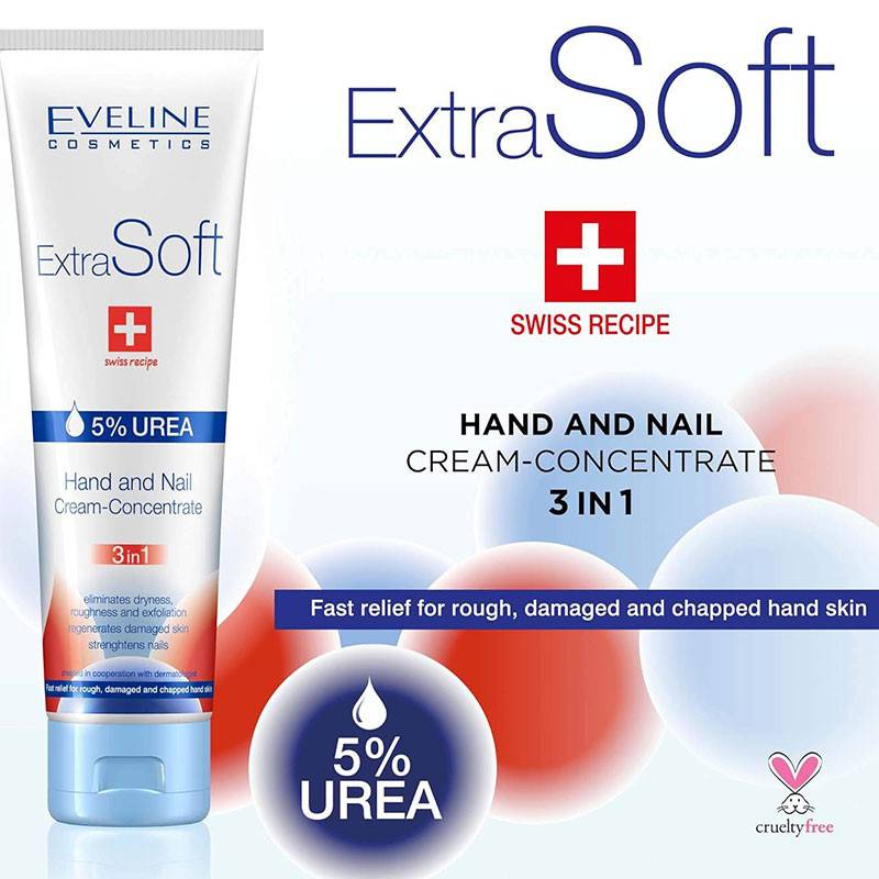 Eveline Extra Soft 5 Percent Urea 3 In 1 Hand Nail Cream
