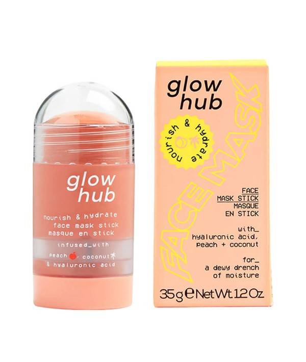 Glow Hub Nourish and Hydrate Face Mask Stick from Skin Basics line, showing the portable skincare stick with a smooth, hydrating formula.