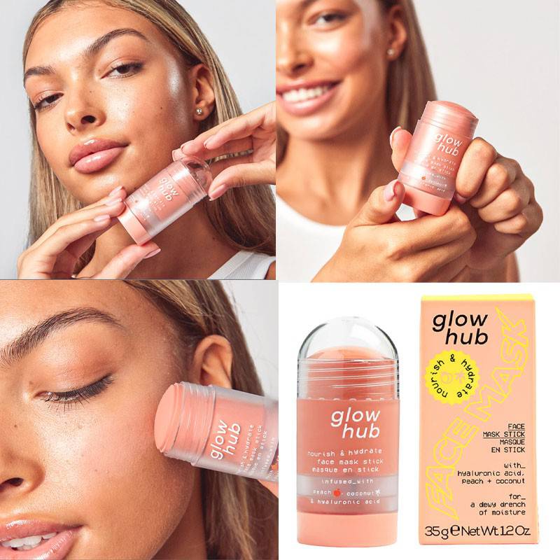 Glow Hub Nourish and Hydrate Face Mask Stick from Skin Basics line, showing the sleek, portable skincare product ready for use.