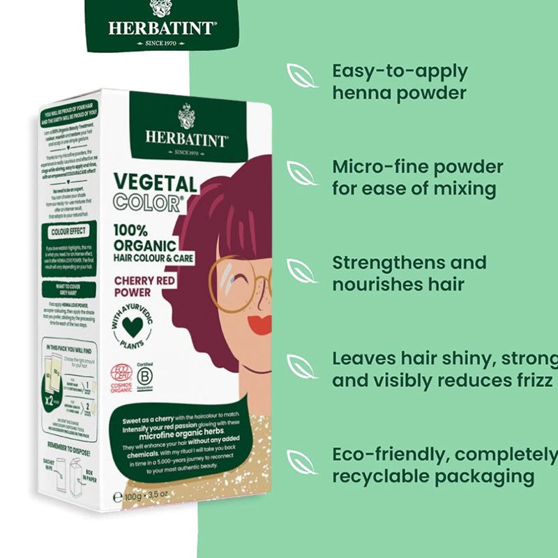 Herbatint Vegetal Organic Hair Color Cherry Red Power