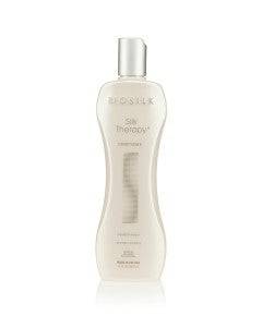 Farouk Systems Biosilk Silk Therapy Conditioner bottle with sleek packaging, designed for hair nourishment and smoothness.
