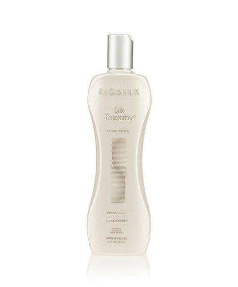 Farouk Systems Biosilk Silk Therapy Conditioner bottle with sleek packaging, designed for nourishing hair.