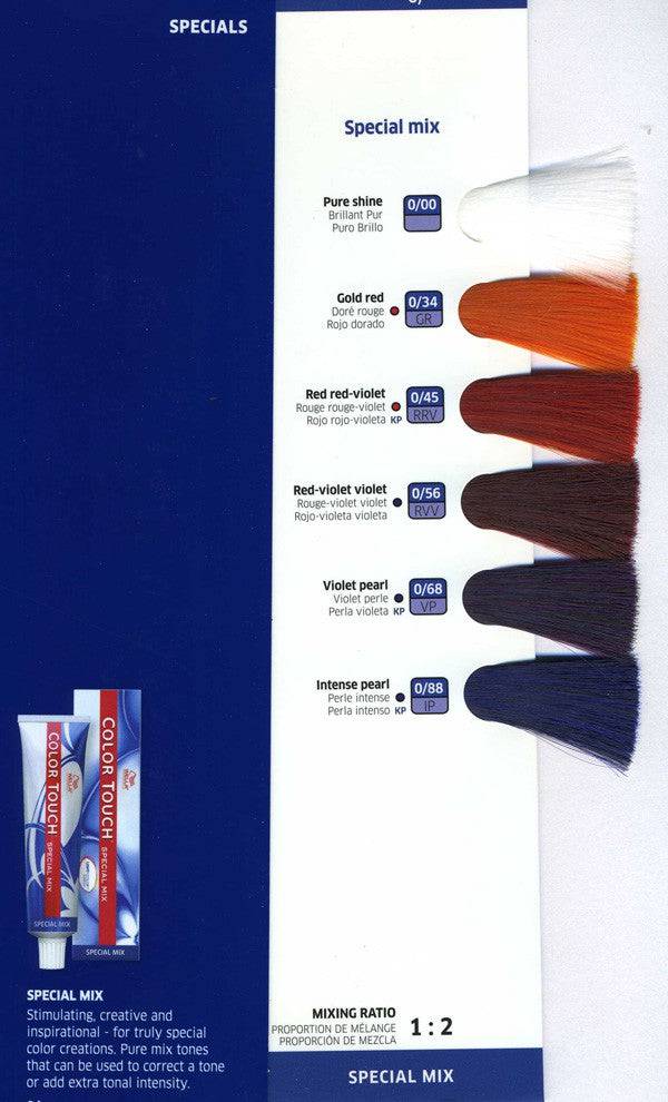 Wella Color Touch Special Mix hair color and bleach in a container, used for professional hair coloring and lightening.