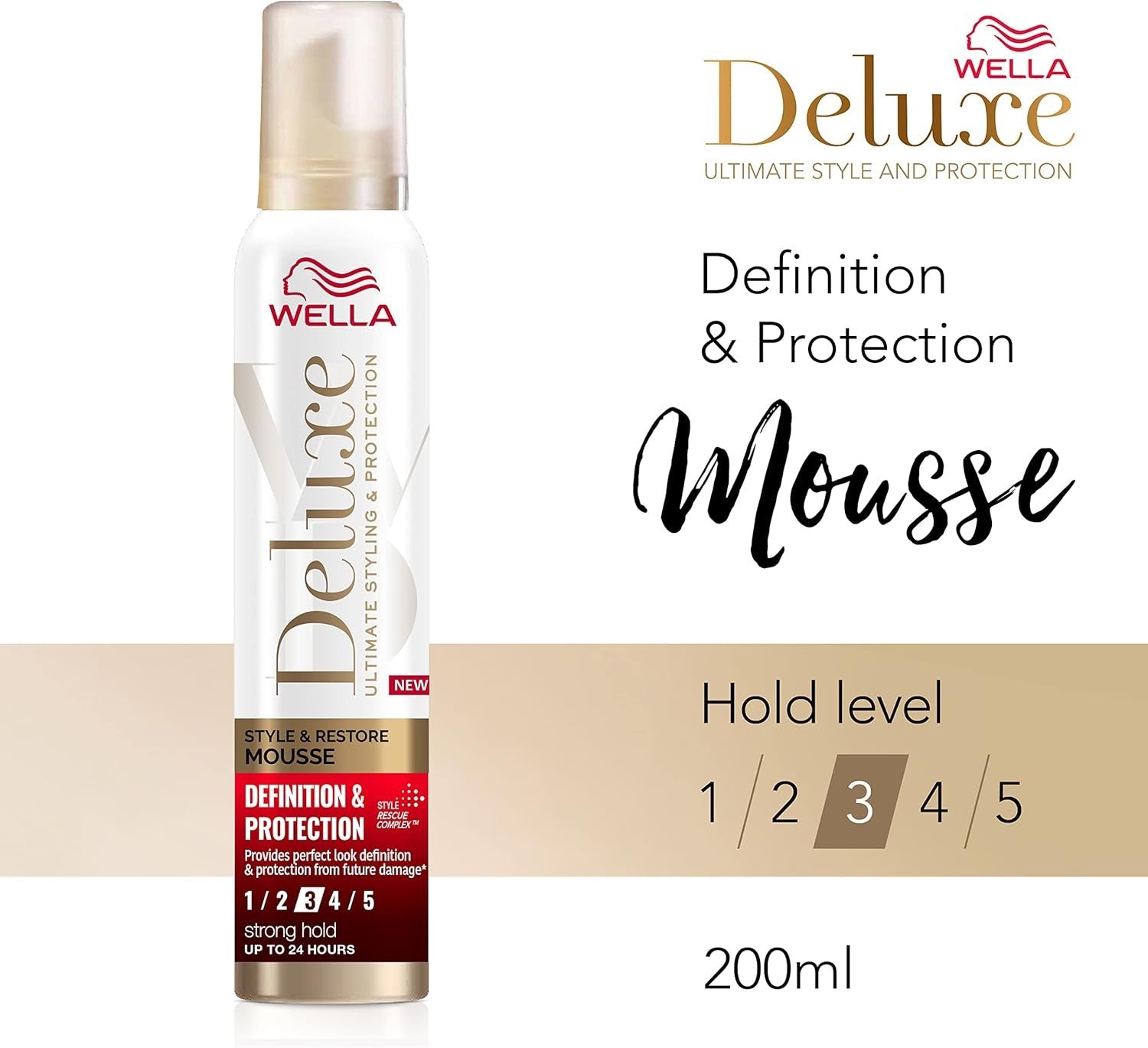 Wella Deluxe Style And Restore Strong Hold Mousse