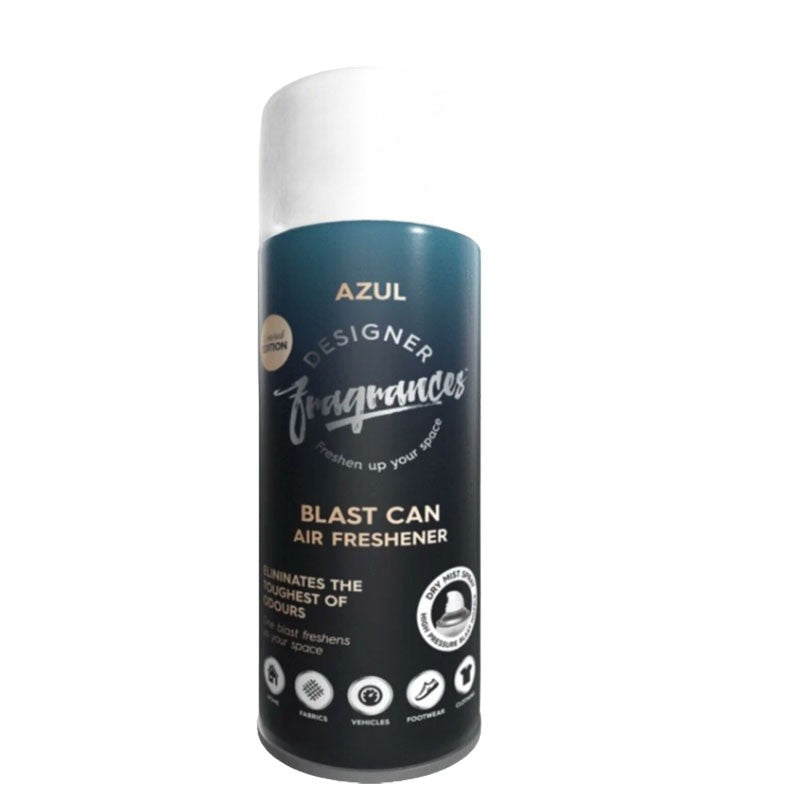 Designer Fragrances Blast Can Air Freshener & Sanitiser Azul