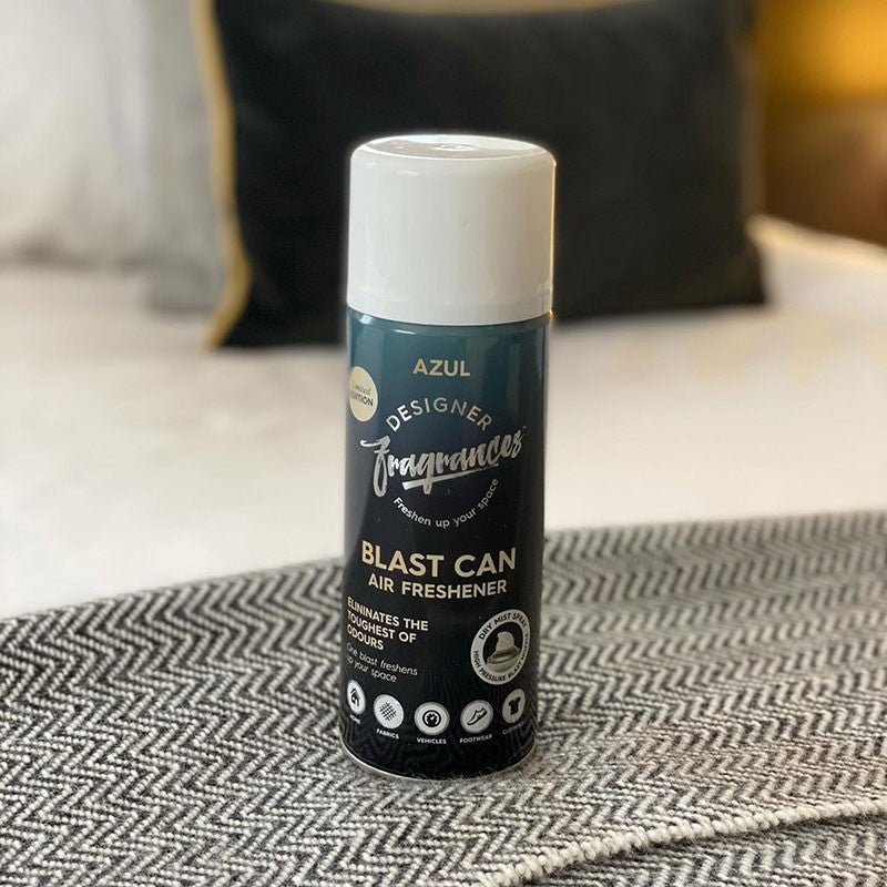 Designer Fragrances Blast Can Air Freshener & Sanitiser Azul