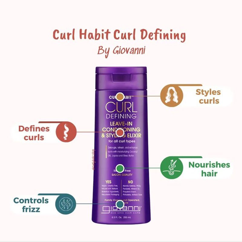 Giovanni Curl Habit Curl Defining Leave In Conditioning Styling Elixir