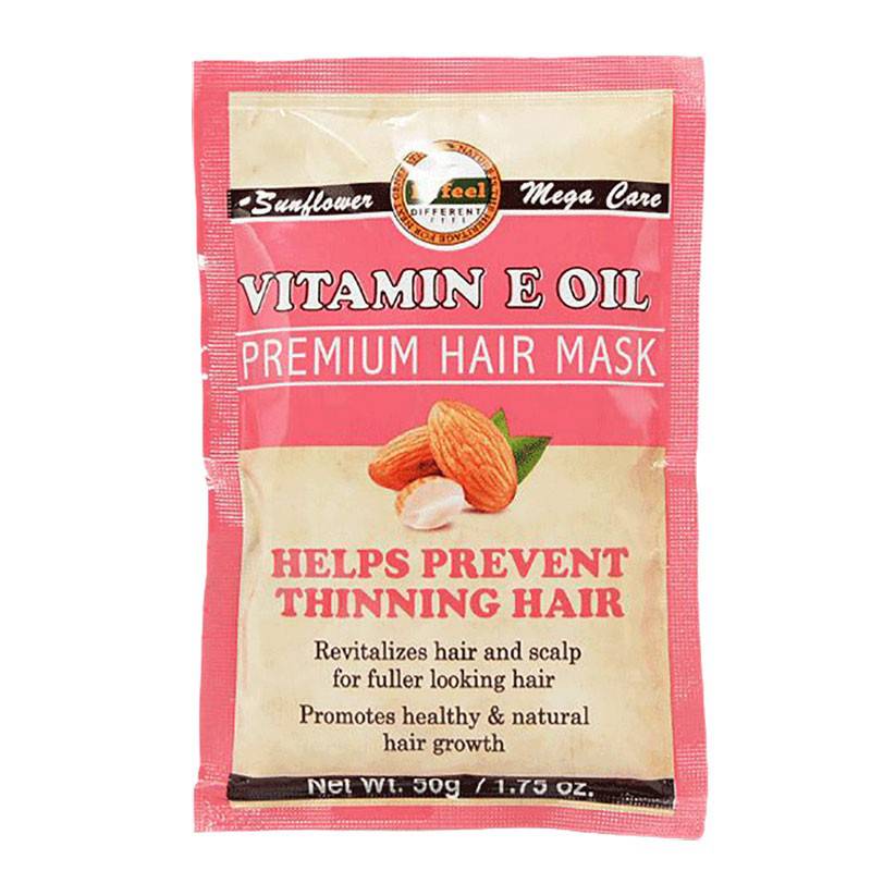 Difeel Vitamin E Oil Premium Hair Mask in a jar, smooth hair treatment with nourishing vitamin E for healthy hair care