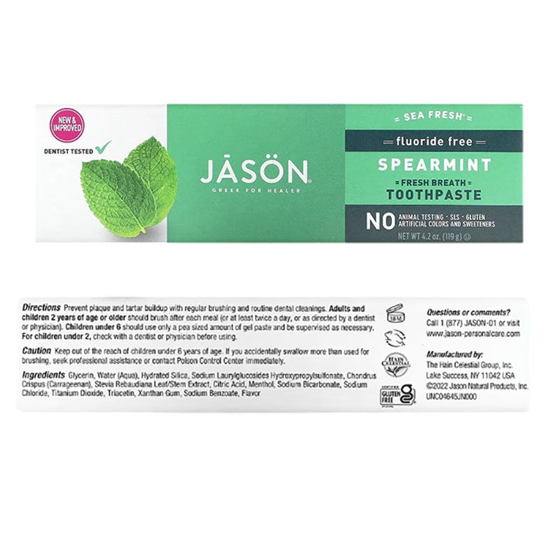 Jason Sea Fresh Fluoride Free Spearmint Toothpaste