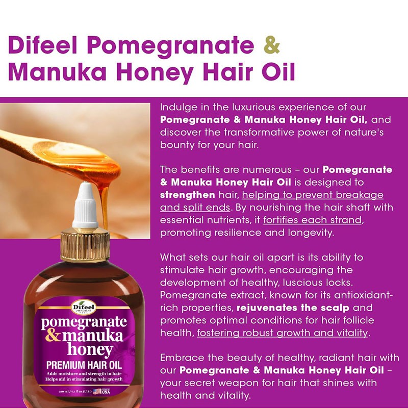 Difeel Pomegranate & Manuka Honey Premium Hair Oil