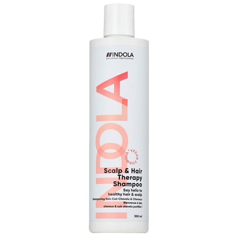 Indola Scalp and Hair Shampoo bottle with label, designed for hair cleansing and scalp care.