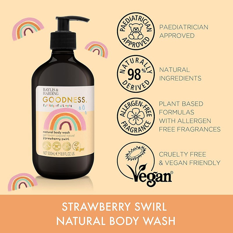 Goodness Kids Strawberry Swirl Natural Body Wash