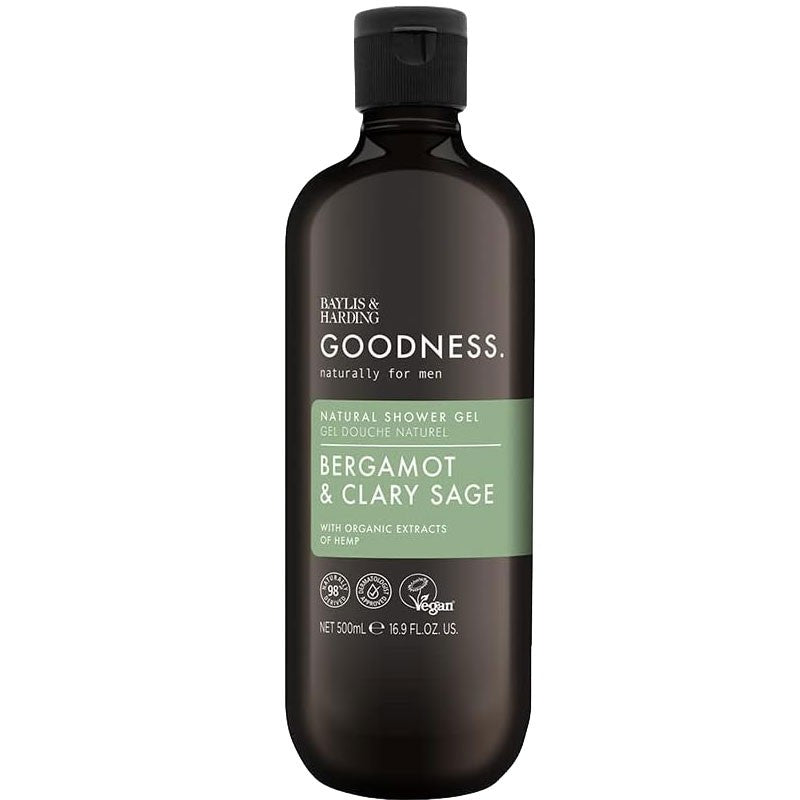 Goodness Men Bergamot & Clary Sage Natural Shower Gel