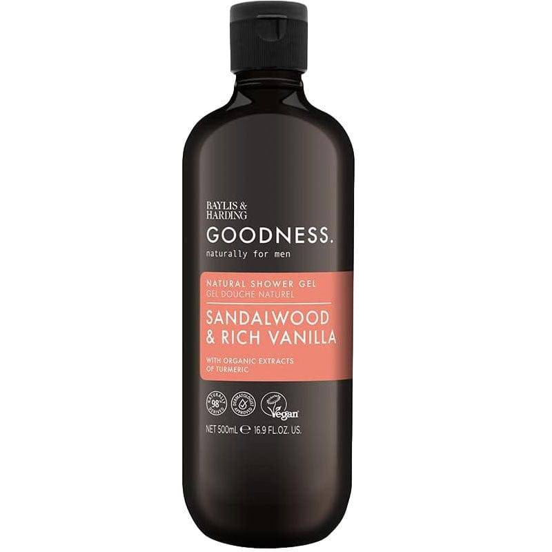 Goodness Men Sandalwood & Rich Vanilla Natural Shower Gel