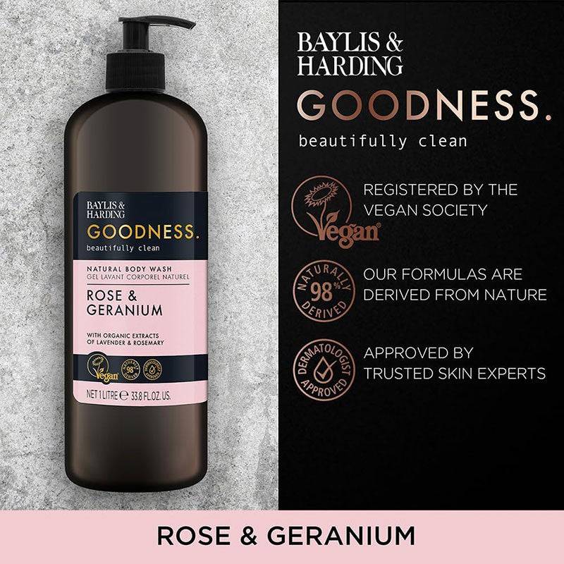 Goodness Rose & Geranium Natural Body Wash
