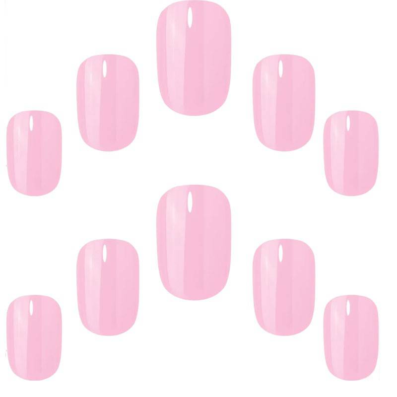 Elegant Touch Perfect Pink Nail Gel finish on well-manicured nails, showcasing a smooth, glossy pink look.