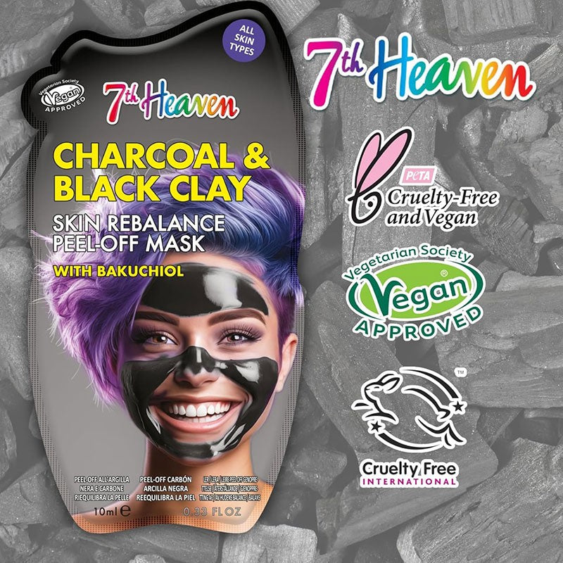 7Th Heaven Charcoal & Black Clay Skin Rebalance Peel Off Mask