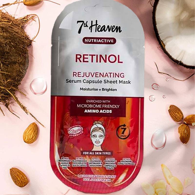 Masque en feuille de sérum rétinol rajeunissant 7th Heaven Nutriactive