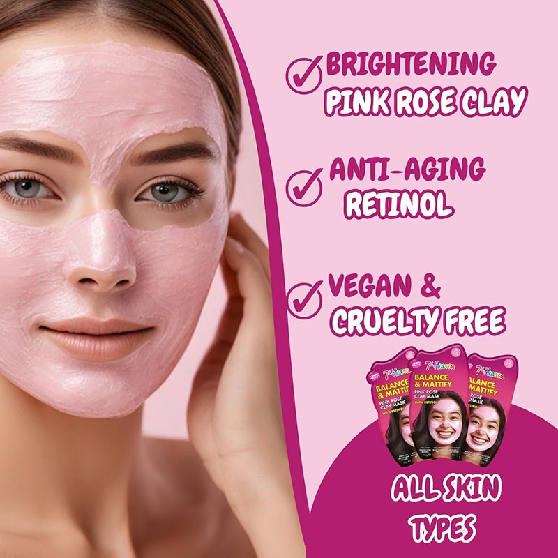 7Th Heaven Balance & Mattify Pink Rose Clay Mask