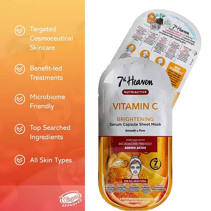 Masque en feuille de sérum à la vitamine C nutritive 7th Heaven