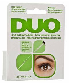 Duo Brush On Striplash Adhesive for eyelash extensions by American International Industries, close-up of the adhesive brush applicator.