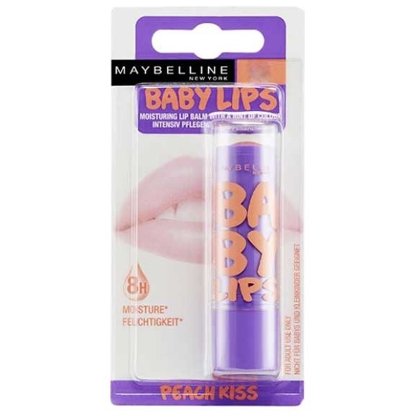 Baby Lips Moisturising Lip Balm Peach Kiss