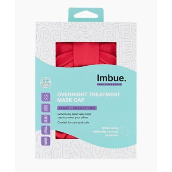 Imbue Overnight Treatment Mask Cap in black, soft fabric for hair treatment, part of salon accessories by Imbue.