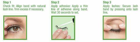 American International Industries Duo Brush On Striplash Adhesive for eyelash extensions, shown applied on a strip lash.