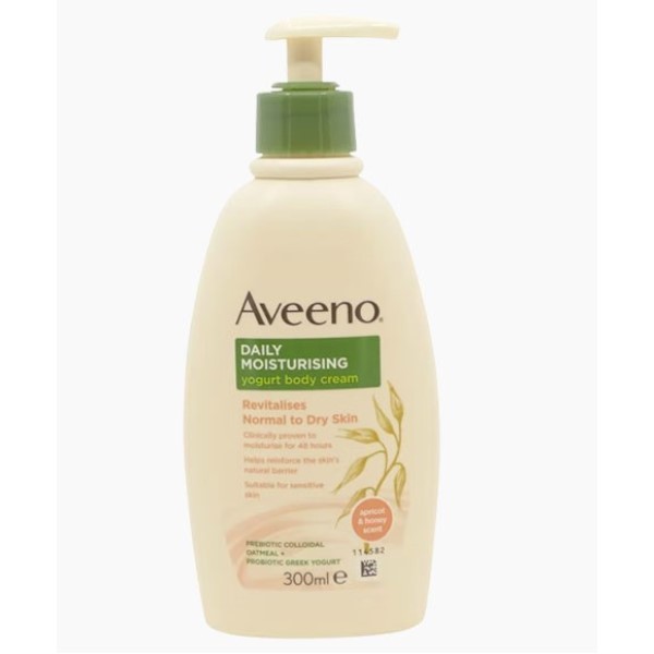 Aveeno Daily Moisturizing Yogurt Body Cream With Apricot And Honey Scent