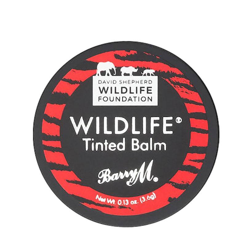 Barry M Wildlife Tinted Lip Balm Sunset Pink, a natural lip care product with tinted pink color and wildlife-inspired packaging.