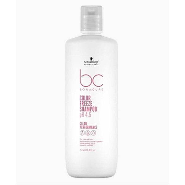 Schwarzkopf Bonacure Color Freeze Shampoo bottle showcasing the packaging and branding for color protection.